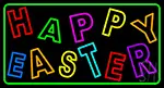 Purple Happy Easter 2 LED Neon Sign