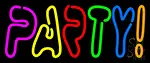 Double Stroke Party 1 LED Neon Sign