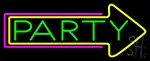 Party With Arrow 2 LED Neon Sign