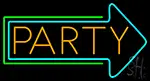 Party With Arrow LED Neon Sign