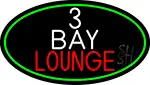 3 Bay Lounge Oval With Green Border LED Neon Sign