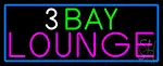 3 Bay Lounge With Blue Border LED Neon Sign