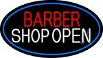 Barber Shop Open With Blue Border LED Neon Sign