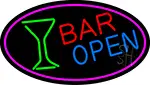 Bar Open With Wine Glass LED Neon Sign