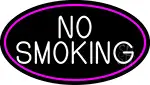 Block No Smoking Oval With Pink Border LED Neon Sign
