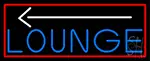 Blue Lounge And Arrow With Red Border LED Neon Sign