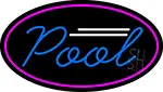 Blue Pool Oval With Pink Border LED Neon Sign