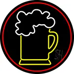 Cold Beer Mug With Red Border LED Neon Sign