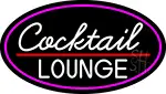 Cursive Cocktail Lounge Oval With Pink Border LED Neon Sign