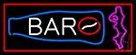Custom Bar With Bottle And Girl With Red Border LED Neon Sign