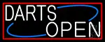 Darts Open With Red Border LED Neon Sign