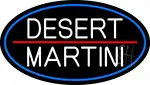 Desert Martini Oval With Blue Border LED Neon Sign