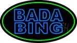 Double Stroke Blue Bada Bing With Green Border LED Neon Sign