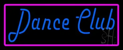 Dance Club With Pink Border LED Neon Sign