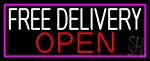 Free Delivery Open With Pink Border LED Neon Sign