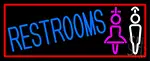 Girls And Boys Restrooms With Red Border LED Neon Sign