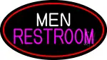 Men Restroom Oval With Red Border LED Neon Sign
