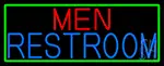 Men Restroom With Green Border LED Neon Sign