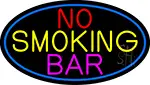No Smoking Bar Oval With Blue Border LED Neon Sign