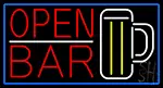 Open Bar With Beer Mug LED Neon Sign