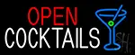 Open With Cocktail Glass LED Neon Sign