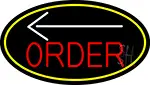 Order With Arrow Oval With Yellow Border LED Neon Sign