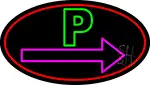 P And Arrow Oval With Red Border LED Neon Sign