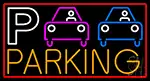 P And Car Parking With Red Border LED Neon Sign
