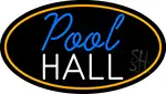 Pool Hall Oval With Orange Border LED Neon Sign