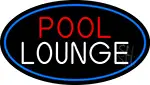 Pool Lounge Oval With Blue Border LED Neon Sign