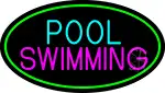 Pool Swimming With Green Border LED Neon Sign