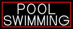 Pool Swimming With Red Border LED Neon Sign
