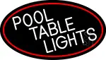 Pool Table Lights Oval With Red Border LED Neon Sign