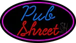 Pub Street Oval With Pink Border LED Neon Sign