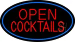 Red Cocktails Open LED Neon Sign