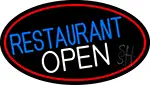 Restaurant Open Oval With Red Border LED Neon Sign