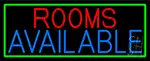Rooms Available Vacancy With Green Border LED Neon Sign