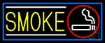 Round Cigar And Smoke With Blue Border LED Neon Sign