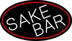 Sake Bar Oval With Red Border LED Neon Sign