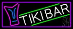 Sculpture Tiki Bar With Purple Border LED Neon Sign