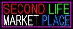 Second Life Marketplace With Pink Border LED Neon Sign