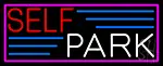 Self Park With Pink Border LED Neon Sign