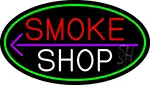 Smoke Shop And Arrow Oval With Green Border LED Neon Sign
