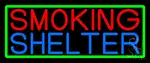 Smoking Shelter With Green Border LED Neon Sign