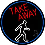 Take Away Man Oval With Blue Border LED Neon Sign