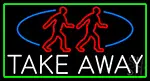 Take Away Man With Green Border LED Neon Sign