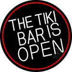 The Tiki Bar Is Open Oval With Red Border LED Neon Sign