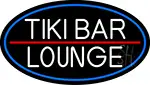 Tiki Bar Lounge Oval With Blue Border LED Neon Sign