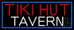 Tiki Hut Tavern With Blue Border LED Neon Sign