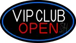 Vip Club Oval With Blue Border LED Neon Sign